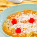 bowl of ambrosia fruit salad.