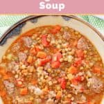 big bowl of copycat Carrabba's sausage lentil soup.