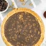 overhead view of a chess pie.