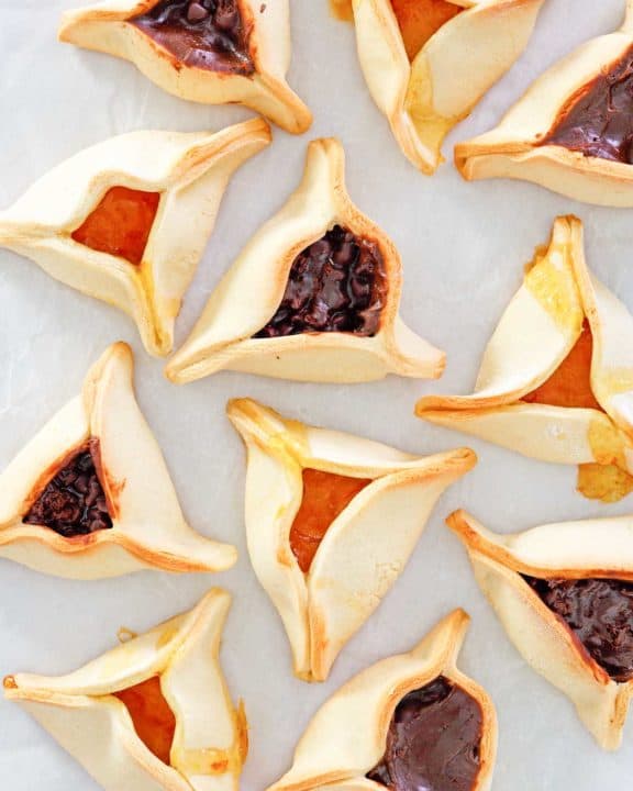 overhead view of Hamentashen.