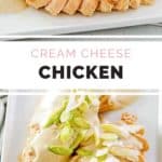 collage of cream cheese chicken.