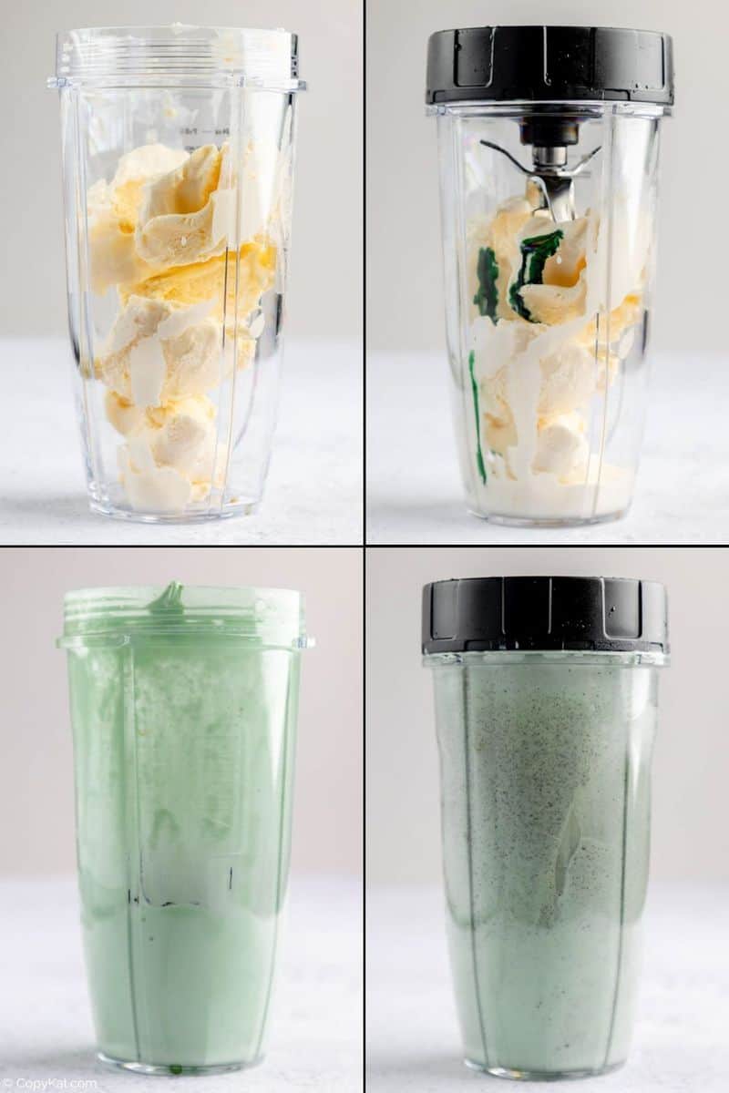 collage of McDonald's Oreo Sharmrock McFlurry recipe steps.