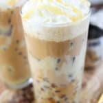 homemade Starbucks iced white chocolate mocha drink.