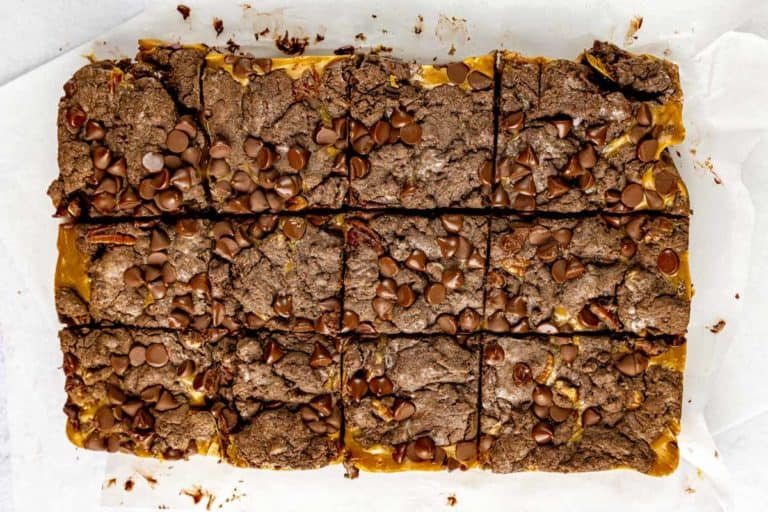 Turtle Brownies with Cake Mix