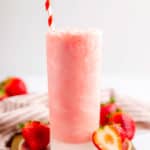homemade Wendy's strawberry frosty and fresh strawberries.