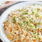copycat Benihana hibachi fried rice on a plate.