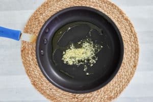 chopped garlic and oil in a skillet.