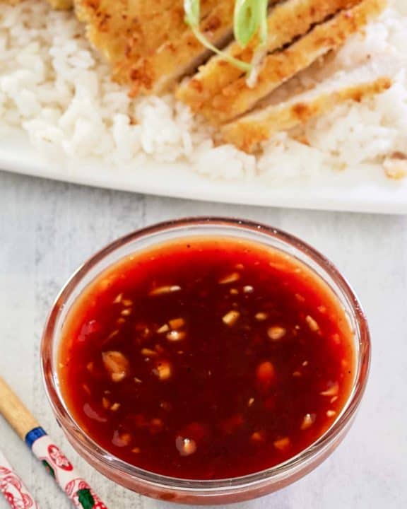 a bowl of homemade katsu sauce.