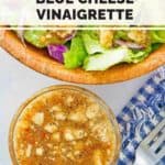 a bowl of copycat Outback Steakhouse blue cheese vinaigrette.