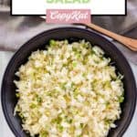 overhead view of cold sauerkraut salad.