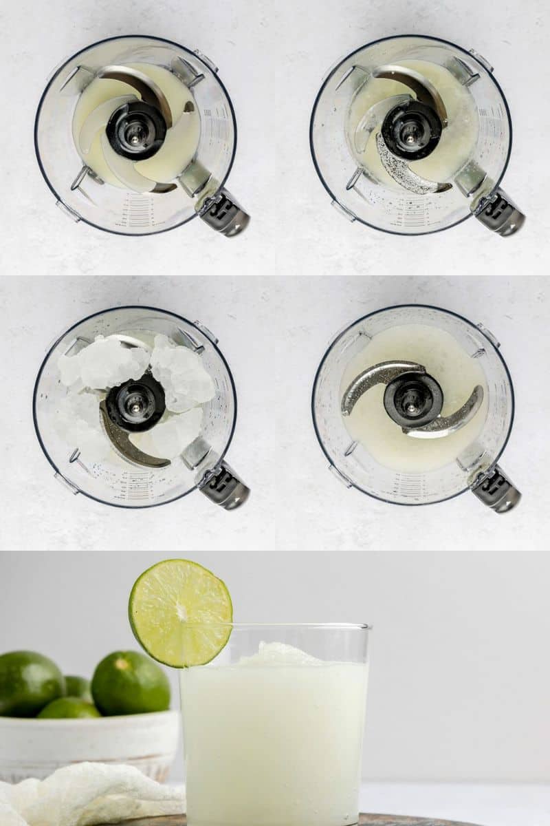 Taco Bell pina colada frutista freeze recipe steps collage.