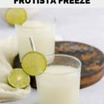two glasses of copycat Taco Bell pina colada frutista freeze.