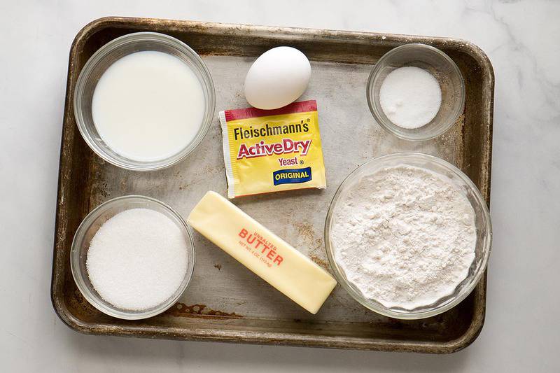 Texas Roadhouse rolls ingredients on a baking sheet.