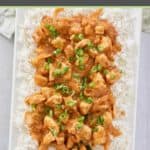 A serving platter of Thai Peanut Chicken
