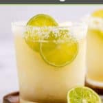 redneck beer margarita with limes and salt rim.