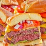 homemade garlic burgers.