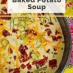 a bowl of copycat Houston's baked potato soup.