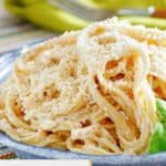 copycat Olive Garden alfredo sauce with fettuccine.