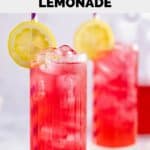 two copycat Starbucks passion tea lemonade drinks garnished with lemon.