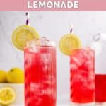 two copycat Starbucks passion tea lemonade drinks and lemons.