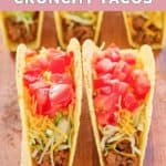two copycat Taco Bell crunchy tacos.