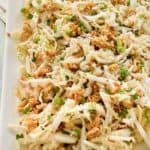 crunchy Asian slaw on a platter.