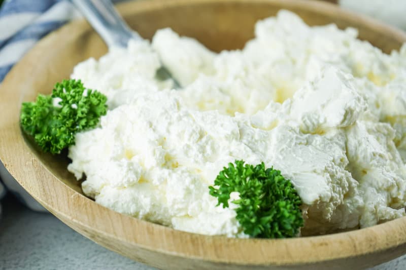 homemade cream cheese in a bowl.