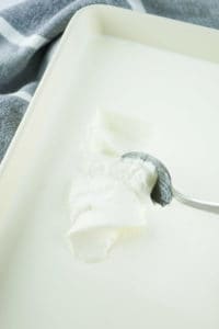 homemade cream cheese solidified mixture.