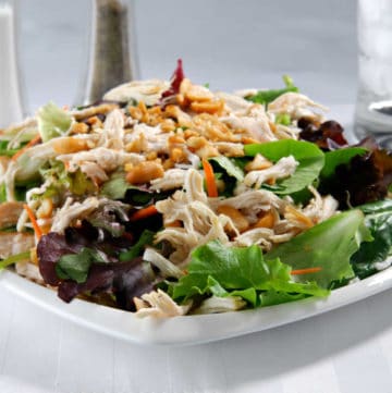 copycat Ming's Chinese Chicken Salad on a plate.