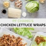 PF Chang's lettuce wraps ingredients and finished dish.
