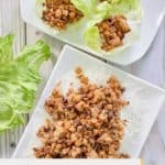 overhead view of homemade PF Chang's lettuce wraps.