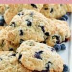 closeup of homemade Starbucks blueberry scones on a platter.