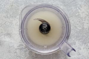sugar and water in a blender.