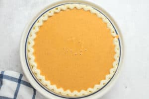 sugar free pumpkin pie before baking.
