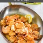 homemade Bubba Gump shrimp in a copper pan.