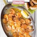 homemade Bubba Gump shrimp in an oval pan.