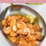 homemade Bubba Gump shrimp in a pan.