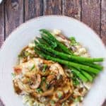 copycat Cheesecake Factory chicken dinner on a plate.