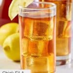 a glass of homemade chick fil a sweet iced tea.