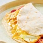 homemade Dunkin wake up wrap on a plate.