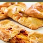 homemade ham and cheddar cheese hot pocket sandwiches.