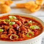 bowl of copycat instant pot wendy's chili.