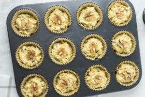 oatmeal raisin muffins before being baked.