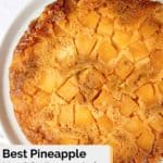 top of a pineapple upside down cake.
