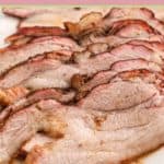 slices of smoked pork belly.