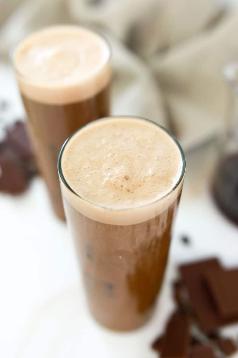 copycat Starbucks chocolate cream cold brew coffee drink.