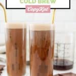 homemade Starbucks chocolate cream cold brew with chocolate cold foarm.