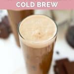 homemade Starbucks chocolate cream cold brew coffee drink.
