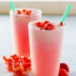 copycat Starbucks pink drink in 2 glasses.