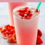 copycat Starbucks pink drink and strawberries.